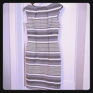 Calvin Klein gray & white striped dress